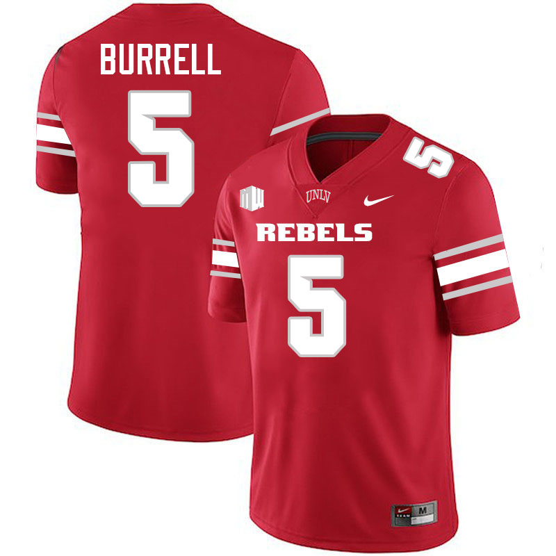 UNLV Rebels #5 Greg Burrell Jersey Football College Uniforms,Apparels-Scarlet